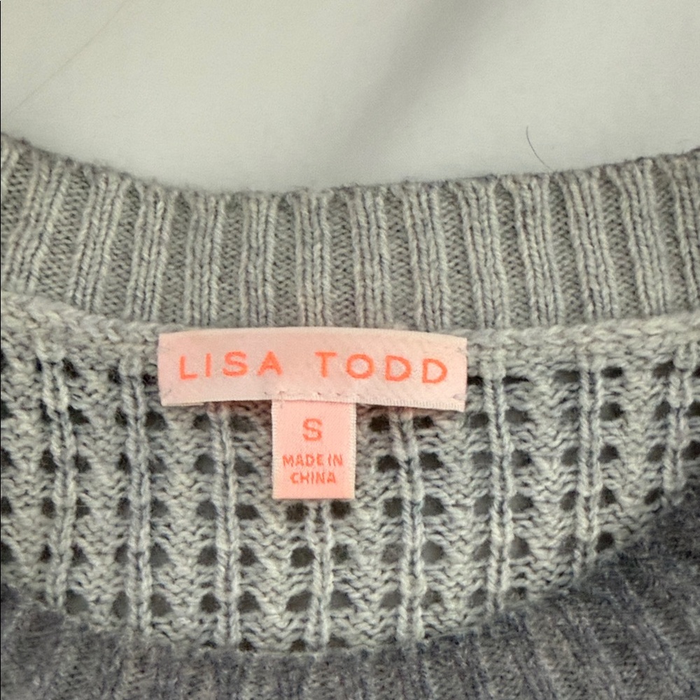 Lisa Todd Gray and Teal Crewneck Sweater - Picture 2 of 5